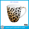 Leopard-Druck-keramischer Porzellan-Becher